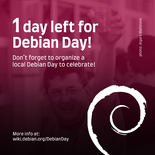 #Debian Day in 1 day